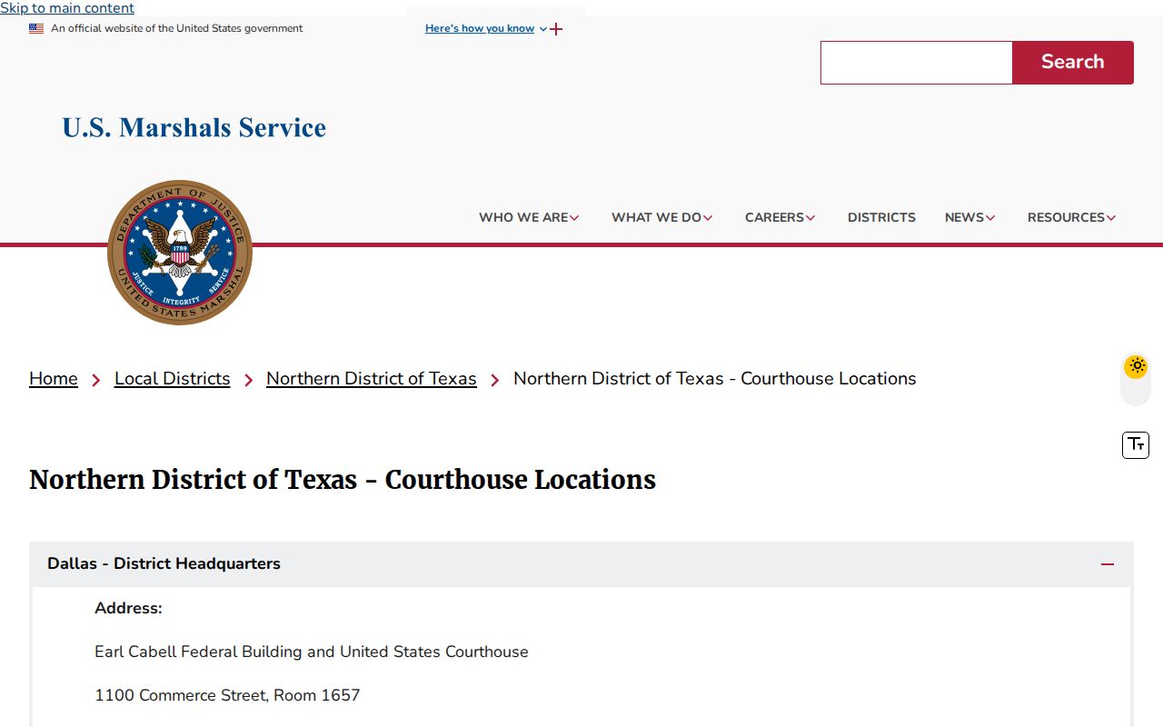 Concho County arrest warrant research, San Angelo federal courthouse and Marshal contact